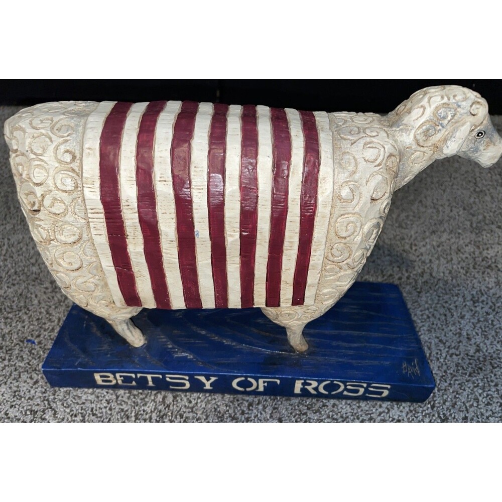 Betsy Of Ross Primitive Folk Art By David, David Harden Ohio Artist - Picture 4 of 6